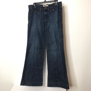 Old Navy Wide Leg Trouser Jeans Size 10 Dark Wash